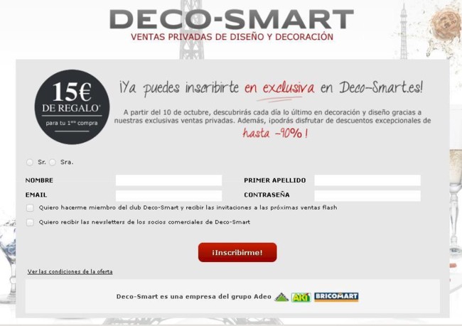 Deco-smart, plataforma de ventas privadas de decoración